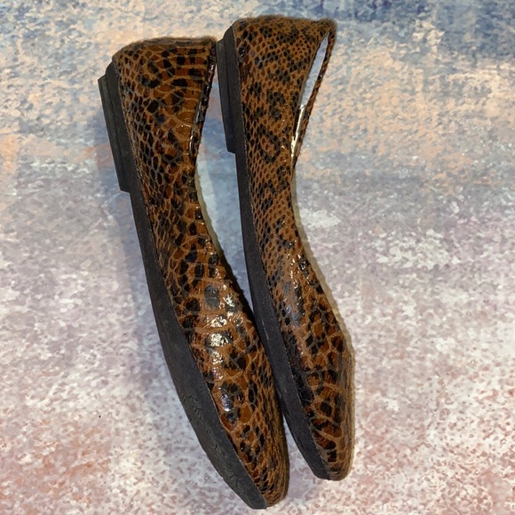 Steve Madden P-Heaven Patent Flat Ballet Style Shoe Snakeskin Leopard Pattern - Picture 8 of 14